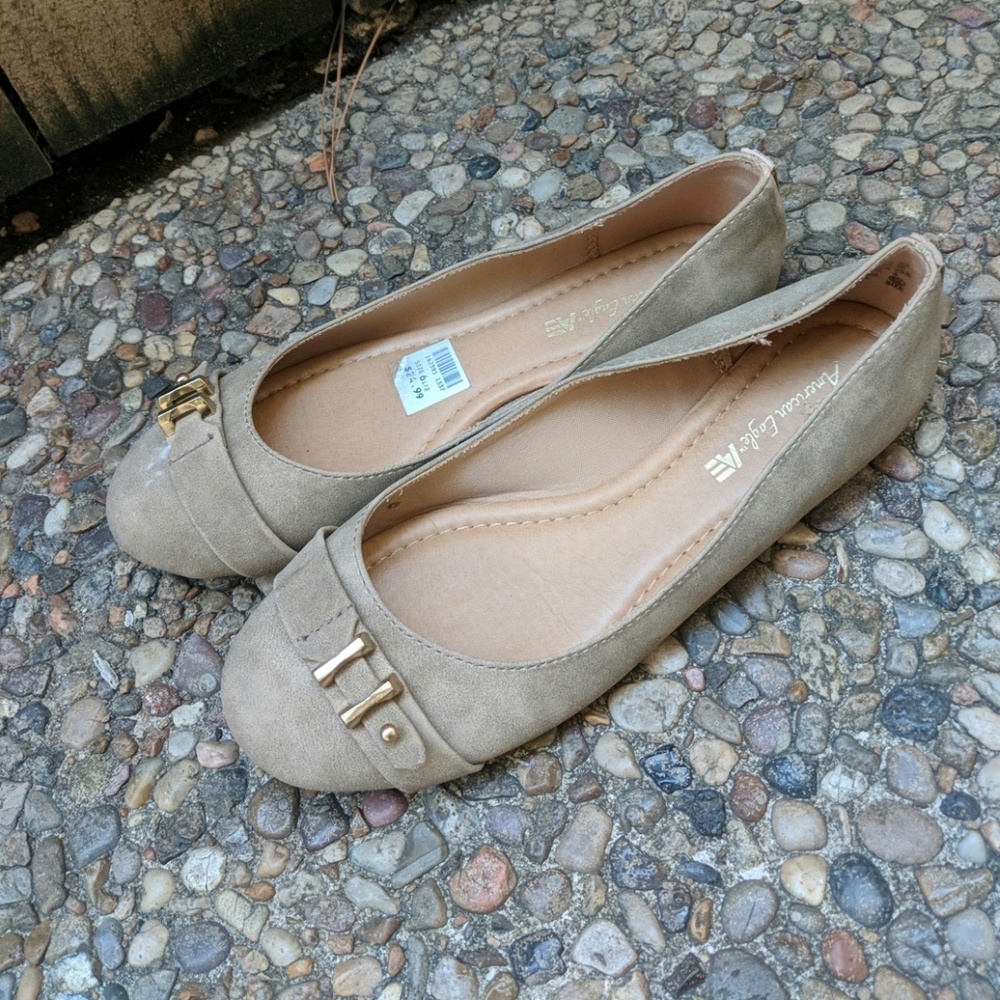 Gray Suede Flats